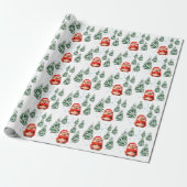 Schattig Egel Kerst Inpakpapier - Feestelijk W (Uitgerold)