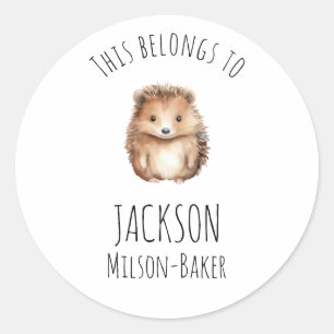 Schattig Egeltje! Aangepast "dit is van" Ronde Sticker