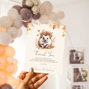 Schattig Egeltje Herfst Bos Baby Borrel Bedankkaart