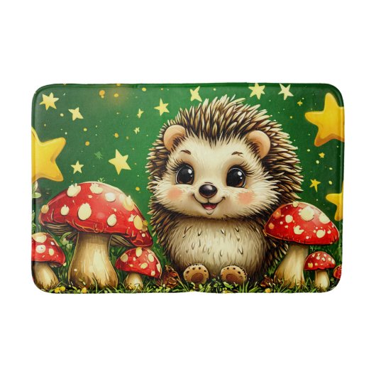 Schattig egeltje in berkenbos badmat (Voorkant)