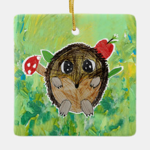 Schattig Egeltje Keramisch Ornament