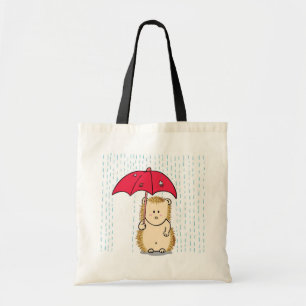 Schattig egeltje met gescheurde paraplu tote bag