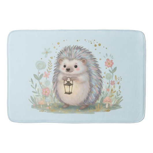 Schattig egeltje met lantaarn badmat (Voorkant)