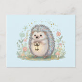 Schattig egeltje met lantaarn briefkaart (Voorkant)