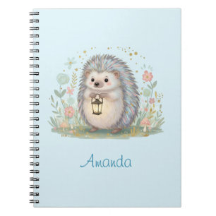 Schattig egeltje met lantaarn notitieboek