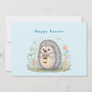 Schattig egeltje met lantaarn Pasen Feestdagenkaart