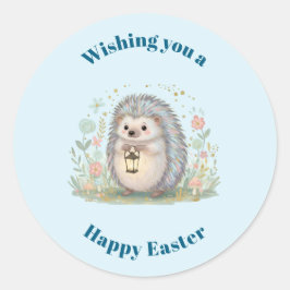 Schattig egeltje met lantaarn Pasen Ronde Sticker