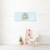 Schattig egeltje met lantaarn Pasen Spandoek (Insitu)