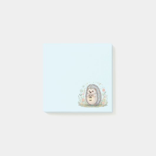 Schattig egeltje met lantaarn post-it® notes (Voorkant)