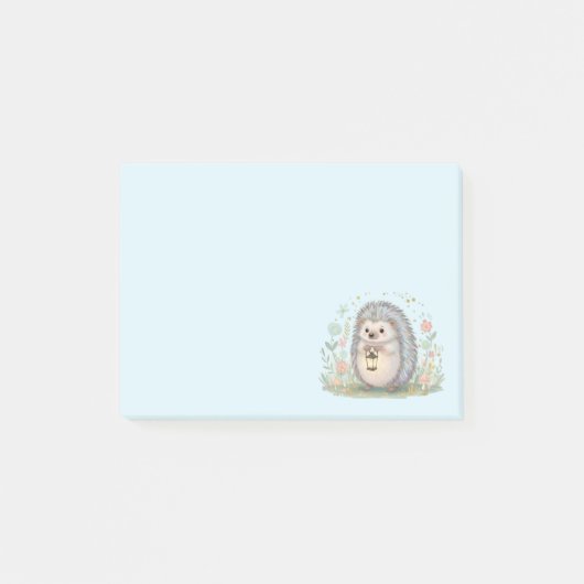 Schattig egeltje met lantaarn post-it® notes (Voorkant)