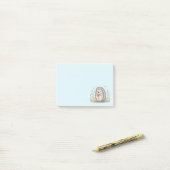 Schattig egeltje met lantaarn post-it® notes (Op bureau)