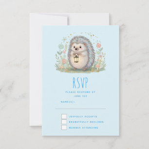 Schattig egeltje met lantaarn RSVP kaartje