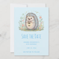 Schattig egeltje met lantaarn Save The Date
