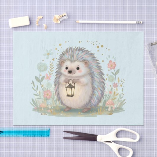 Schattig egeltje met lantaarn tissuepapier (Craft)