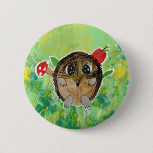Schattig Egeltje Ronde Button 5,7 Cm