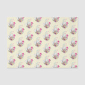 Schattig Ei, Flamingo & Bunny, Waterverf Patroon Tissuepapier (Voorkant)
