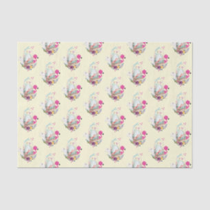 Schattig Ei, Flamingo & Bunny, Waterverf Patroon Tissuepapier