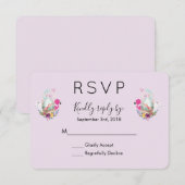 Schattig Ei in een Mand met Flamingo en Bunny RSVP (Voorkant / Achterkant)