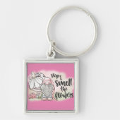 Schattig Einde en Ruik de Bloemen Sleutelhanger (Voorkant)