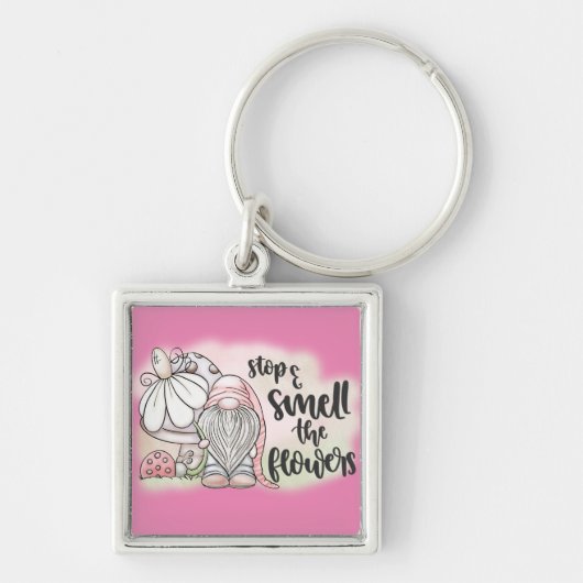 Schattig Einde en Ruik de Bloemen Sleutelhanger (Voorkant)