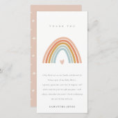 Schattig Elegant Blos Blauw Hart Regenboog Baby Sh Bedankkaart (Voorkant / Achterkant)