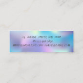 Schattig Elegant Chic Lotus Blue Holographic Mini Visitekaartje (Achterkant)