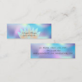 Schattig Elegant Chic Lotus Blue Holographic Mini Visitekaartje (Voorkant / Achterkant)