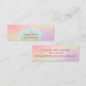 Schattig Elegant Chic Lotus Flower Holographic Mini Visitekaartje (Voorkant / Achterkant)