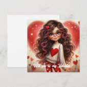 Schattig, elegant, en ondeugend meisje wees mijn V Feestdagenkaart (Voorkant / Achterkant)