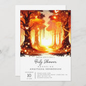 Schattig Elegant Enchanted Forest Baby shower Kaart (Voorkant / Achterkant)