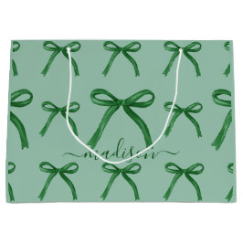 Schattig elegant groen lintpatroon groot cadeauzakje