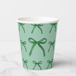 Schattig elegant groen lintpatroon papieren bekers