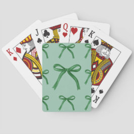 Schattig elegant groen lintpatroon pokerkaarten