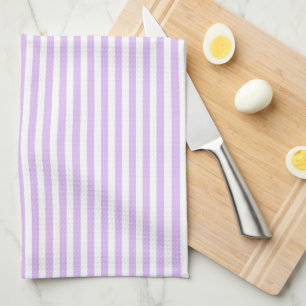 Schattig Elegant Licht Lavendel en Wit Gestreept Theedoek