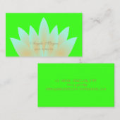 Schattig Elegant Lotus Flower Neon Green Visitekaartje (Voorkant / Achterkant)