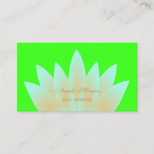 Schattig Elegant Lotus Flower Neon Green Visitekaartje (Voorkant)