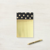 Schattig Elegant Nep Goud Zwarte Stippen Post-it® Notes (Op bureau)
