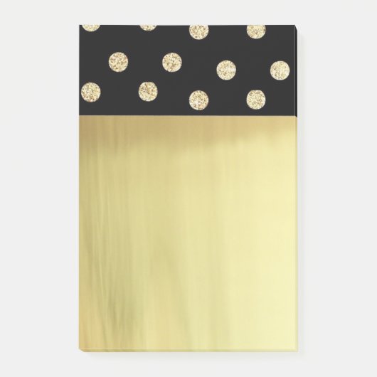 Schattig Elegant Nep Goud Zwarte Stippen Post-it® Notes (Voorkant)