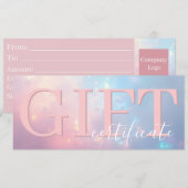 Schattig Elegant Opal Roze Pastel Cadeaubon Save The Date (Voorkant / Achterkant)
