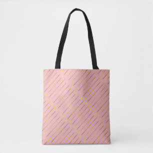 Schattig Elegant Roze Faux Goud Strepen Glanzend G Tote Bag