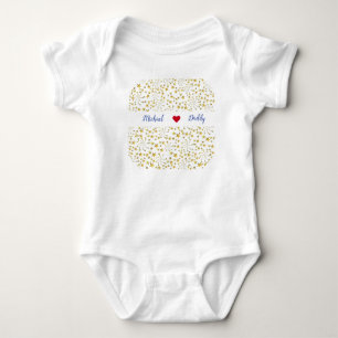 Schattig Elegante Trendy Gouden Sterren Naam Loves Romper