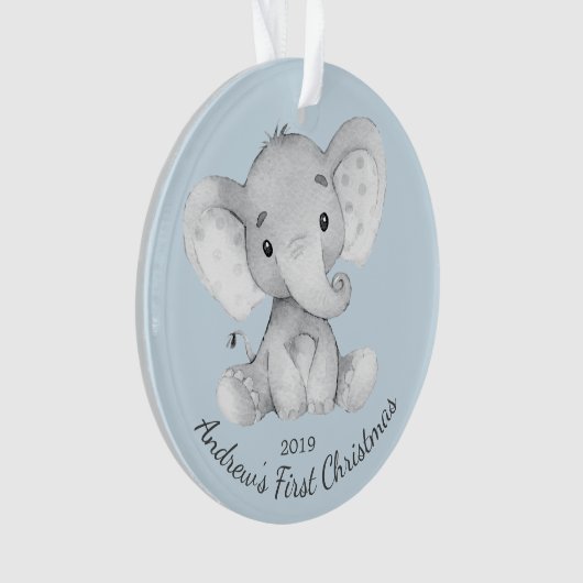 Schattig Elephant Boys eerste kerst Ornament (voorkant)