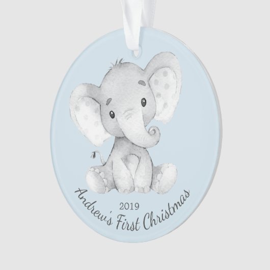 Schattig Elephant Boys eerste kerst Ornament (voorkant)