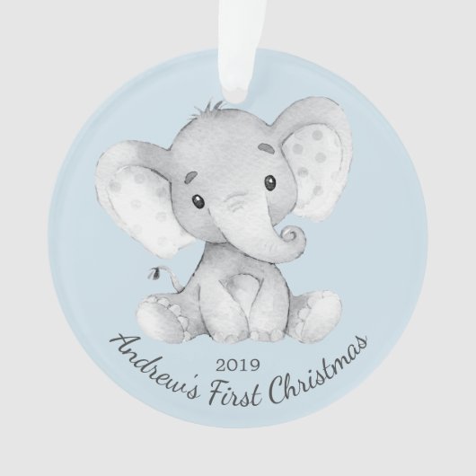 Schattig Elephant Boys eerste kerst Ornament (voorkant)