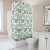 Schattig Elephant Pattern Green Shower Curtain Douchegordijn (In situ)