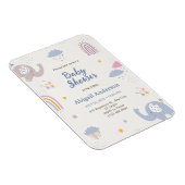 Schattig Elephant Rainbow Baby shower Uitnodiging Magneet (Rechterzijde)