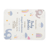 Schattig Elephant Rainbow Baby shower Uitnodiging Magneet (Horizontaal)