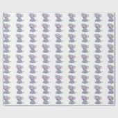 Schattig Elephant Wrappapier Cadeaupapier (Vlak)