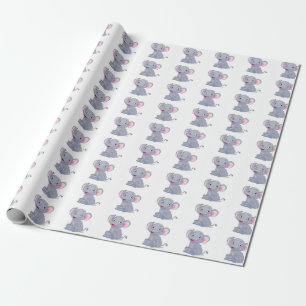 Schattig Elephant Wrappapier Cadeaupapier