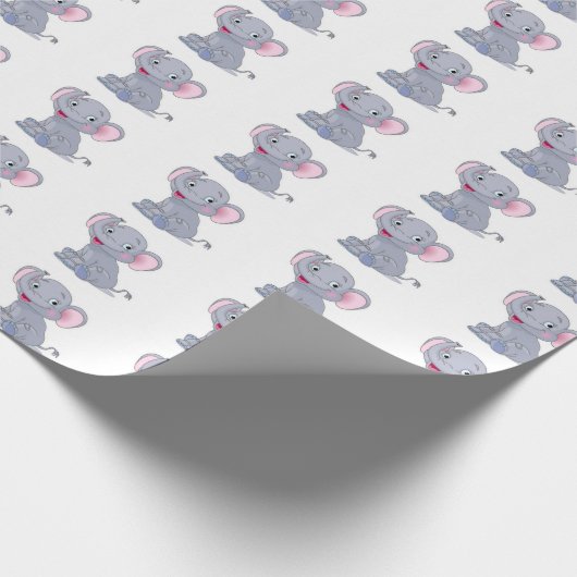 Schattig Elephant Wrappapier Cadeaupapier (Hoek)
